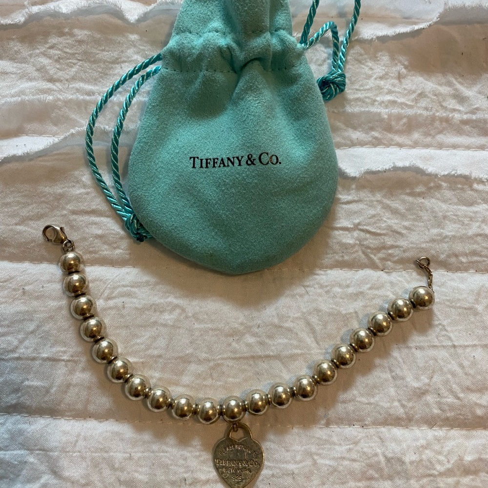 authentic Tiffany heart beaded bracelet